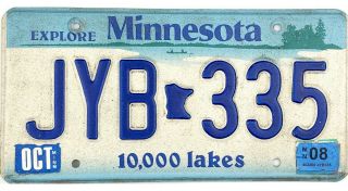 99 Cent 2008 Minnesota License Plate Jyb - 335