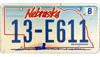 99 Cent 2008 Nebraska Graphics License Plate 13 - E611