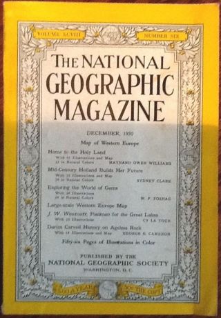 December 1950 National Geographic Vintage Issue Holy Land Christmas J.  W Westcott