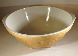 Vintage Ochre / Gold Large Ceramic Mixing Or Serving Bowl Made In China
