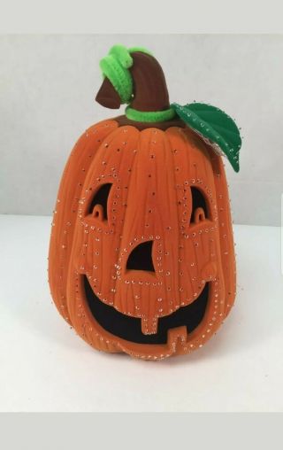 Avon Fiber Optic Pumpkin Glowing Halloween Decoration Lights 10 " Adapter Box