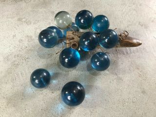 Blue - Mid - Century Vintage Acrylic / Lucite Grape Cluster,  For Repair Or Parts