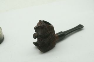 Vintage Signed Briar Italy Large Figural Bear Pipe