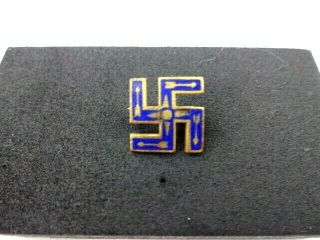 American Indian Arrows Swastika Pin Blue Enamel With Brass Pin 1890 