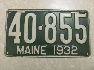 1932 Maine License Plate Famous In The Book License Plates Of The United States