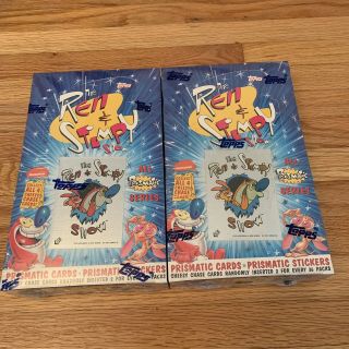 Two Factory Boxes Ren & Stimpy All Prismatic Trading Cards 1993 Topps