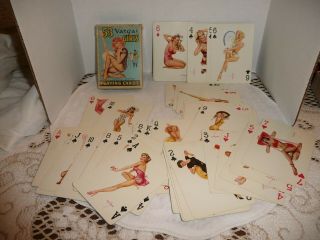 Vintage Alberto Vargas Pin - Up Girls Playing Cards