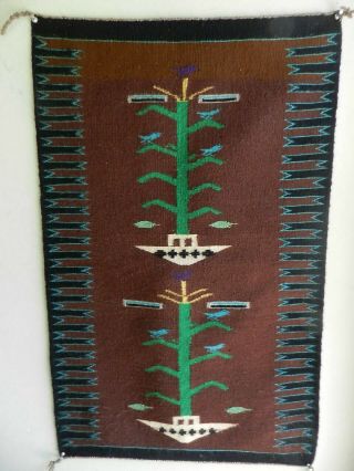 Small Navajo Tree Of Life Rug With Baskets,  52x34,