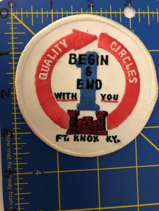 Vintage Ft.  Knox Ky Logo Patch Kentucky Fort Quality Circles Begin End With You