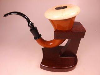 Nbn Solid American Walnut Calabash Pipe Stand Holder Usa Made Table Top Upright