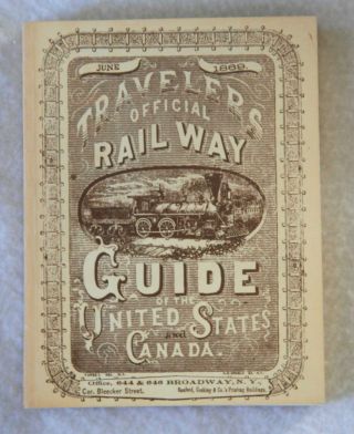 June 1869 Travelers Official Rail Way Guide Of The United States And Canada
