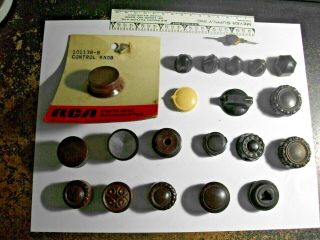 Vintage Rca Victor Console Radio Part: Set Of 3 Wood Knobs Rosette,  Many More