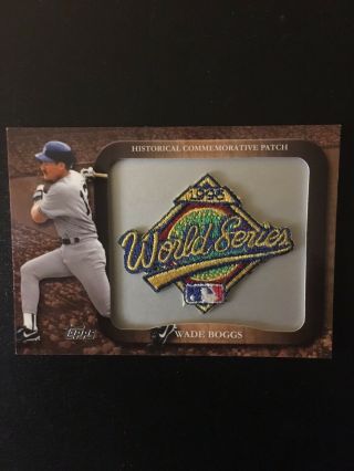 Wade Boggs Commemorative Patch Topps 1996 Mlb World Series