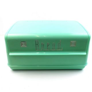 Lustro Ware Bread Box Mid Century Modern 1950s Turquoise Plastic Vintage