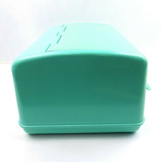 Lustro Ware Bread Box Mid Century Modern 1950s Turquoise Plastic Vintage 7