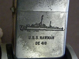 Zippo 1953 " U.  S.  S.  Nawman De 416 " Wwii Ship - Full Stamp - Steel Case - All
