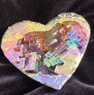 Bismuth Heart Is A Precious Raw Metal 99.  9,  Stunningmetallic Colors Special