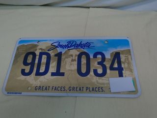 Great Faces.  Great Places.  South Dakota License Plate Twb