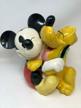 Rare Disney Mickey Mouse And Pluto Cookie Jar Or Treat Jar Hard To Find