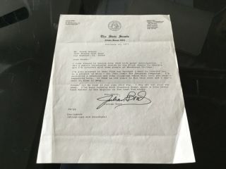 Julian Bond Black Civil Rights Leader 1977 Signed Letter Brock Peters Estate