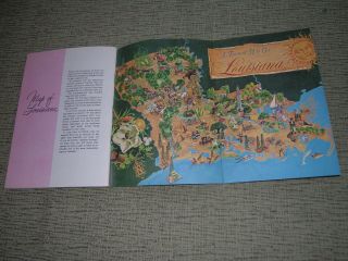 Louisiana 1950 ' s Round The Calendar Vintage Pictorial Guide Book & Esso Map 3