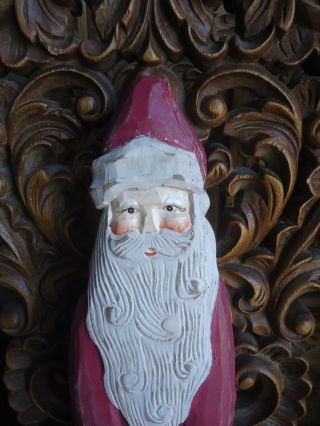 Hand - Carved - wood - painted - Father - Christmas - Santa 20  TALL 2