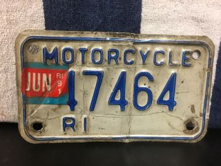 1991 Rhode Island Motorcycle License Plate