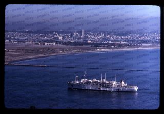 (429) Vintage 1965 35mm Slide Photo Usn Hospital Ship In San Diego Harbor