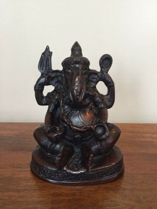 Tibetan Hindu Buddhist Ganesha Elephant Deity God Of Success Statue Figure