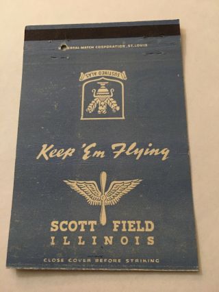 Vintage Matchbook Cover Matchcover Us Air Force Scott Field Illinois Il
