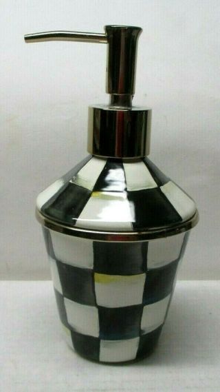 Mackenzie Childs Courtly Check Soap Lotion Dispenser 7 " Tall -