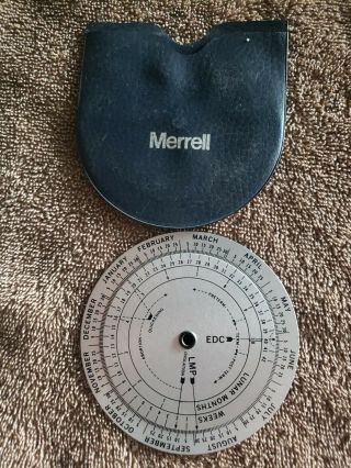 1978 Vintage Bendectin Merrell Medical Pregnancy Calculator Wheel