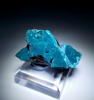 STRIKING - Teal Blue Rosasite crystals on Cuprite matrix,  Ojuela mine Mexico 5