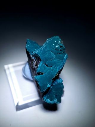 STRIKING - Teal Blue Rosasite crystals on Cuprite matrix,  Ojuela mine Mexico 7