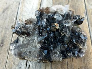 2.  2 LB Natural Black/Smoky Quartz Crystal Cluster Specimen with Pyrite 7