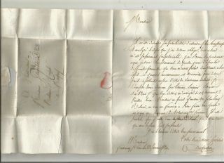 Stampless Folded Letter: 1830 Mantes,  France