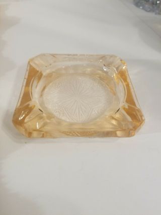 Small Vintage Pink Glass Ash Tray Retro Looking