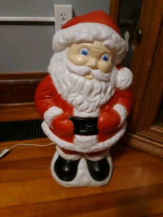 Vintage 19 " Santa Claus Lighted Blow Mold