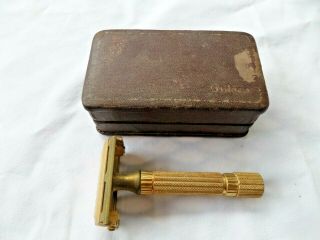Vintage Gillette Gold Color Safety Razor