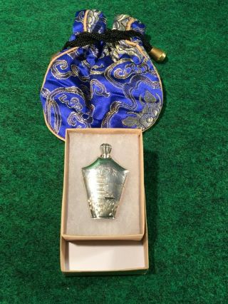 Vintage Japanese.  950 Sterling Silver Pagoda Perfume Bottle W/ Dabber Dauber A