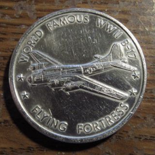 Vintage World Famous B - 17 Flying Fortress 1 Troy Oz.  999 Silver Round