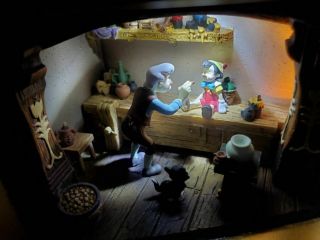 Disney Olszewski Gallery Of Light Box Gepetto Paints Pinocchio Collectible