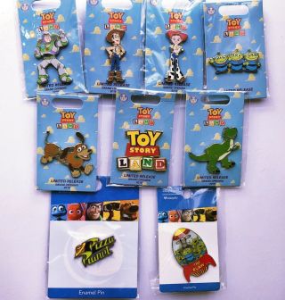 Disney Toy Story Land Grand Opening 2018 7 Pin Set Plus The Claw Pizza Planet Lr