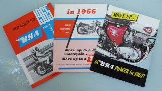 1965 1966 1967 Bsa Motorcycle Brochure Book/s A65 A50 Spitfire Lightning Victor