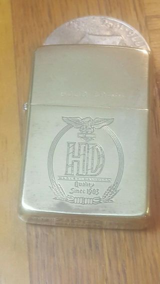 Vintage Zippo Harley Davidson Solid Brass 1988