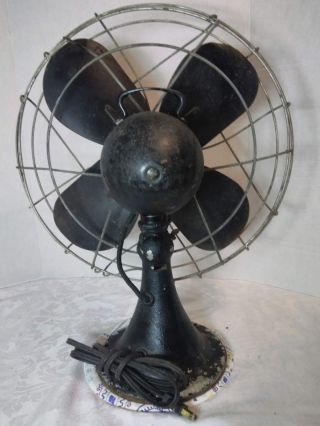 VINTAGE 1940 EMERSON ELECTRIC OSCILLATING 3 SPEED INDUSTRIAL TABLE FAN 16 