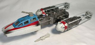 Vintage Star Wars Y - Wing Fighter Rare Red & Blue Hasbro 1999 China