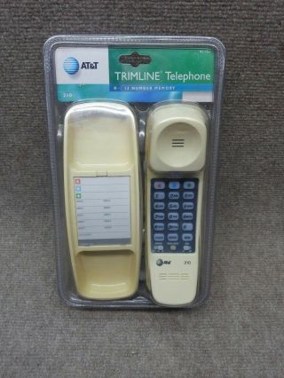 Vintage At&t 210 Trimline White Desk / Wall Push Button Telephone Landline Phone