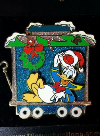 Donald Duck Christmas Train Disney Pin Le 100 Card Rare