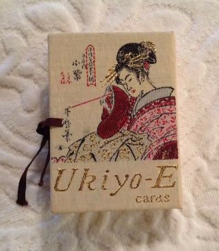 Vtg.  Japanese Ukiyo - E Playing Cards,  Tax Stamp Embroidered Silk Jacket,